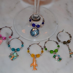 Travel France  Wine Charms with Pouch
