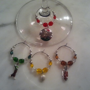 Golf Golfing Golfer Wine Charms with pouch