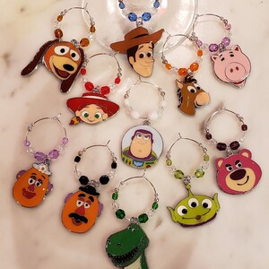 Toy Story Themed  Wine Charms w/Pouch Set of 11