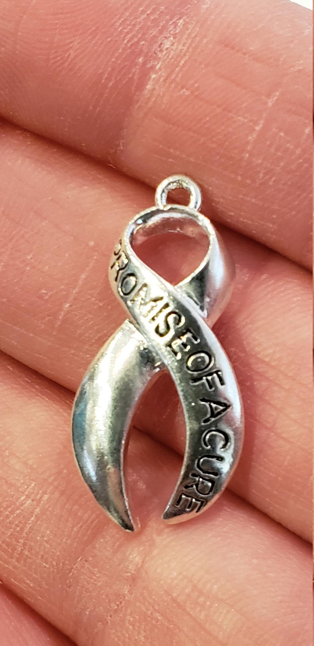 Promise For A Cure Ribbon Charms Findings 5pc - Etsy France