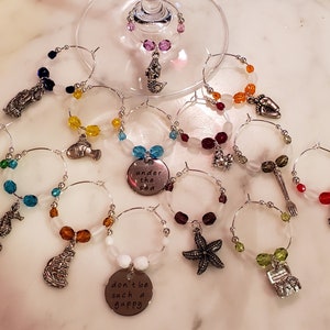 Little Mermaid  Themed  Wine Charms