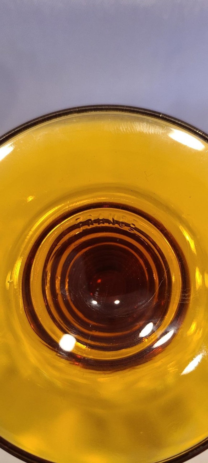 Luminarc France German Roemer Style Wine Glass Amber Brown Beehive Pattern