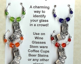 Demolition Derby Wine Charms w Pouch