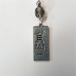 Optometry Ophthalmology Eye Chart Snellen Chart Necklace Pick your Bead Colors