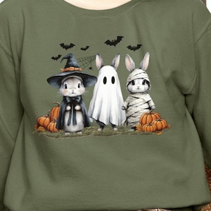 Felpa con cappuccio di Halloween: Felpa girocollo con motivo "Spooky Season"