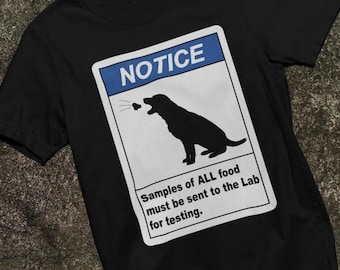 Maglietta con Labrador nero: maglietta con umorismo a tema cibo per gli amanti dei cani
