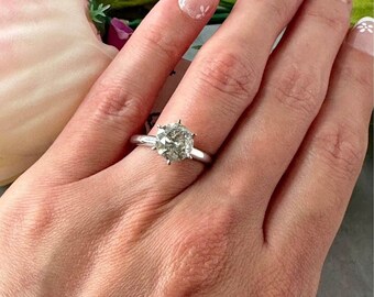 2.50CT Round Lab Grown Diamond Bridal Ring Set — IGI Certified Engagement Ring in White Gold | Round Lab Diamond Wedding Ring Custom