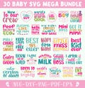 30 Baby Onesie SVG Bundle \u2013 Funny Newborn Quotes SVG, Cute Baby Shirt Designs, Cricut Files for Bodysuit & Baby Shower Gift product logo