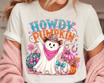 These Cowgirls Are Haunted PNG, Cowgirl Halloween Ghost PNG, Western Halloween Sublimation, Fall Western Shirt Design, Yeehaw Ghost PNG