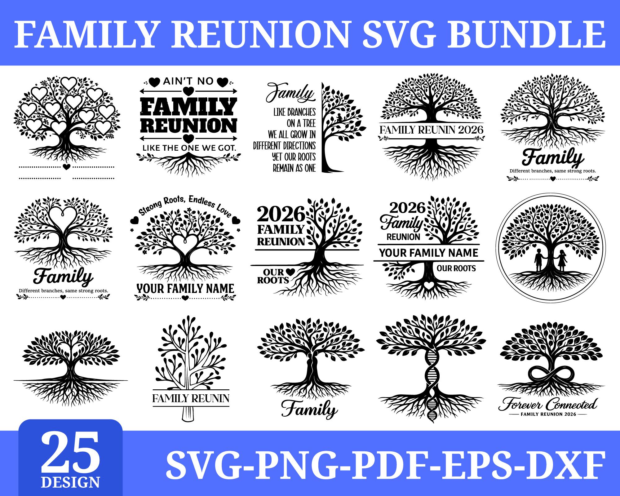 Family Reunion Svg Bundle 2026, Tree of Life Svg, Custom Family Name ...