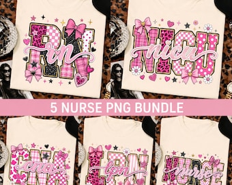 Nurse PNG Bundle, RN Cna Llpn NICU Nurse Sublimation, Preppy Nurse Life Shirt Design, Leopard Checkered Medical Png, Digital Download