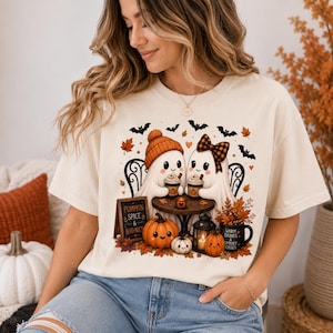 Halloween PNG Bundle 40 Designs, Cute Ghost Pumpkin Sublimation Spooky Season Fall PNG Autumn Harvest Vintage Halloween Shirt Design Digital image 7
