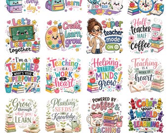 Teacher PNG Bundle, Boho Rainbow Teacher Sublimation, Teacher Life Quotes, Teacher Shirt Designs, Back to School Teacher Appreciation Gift