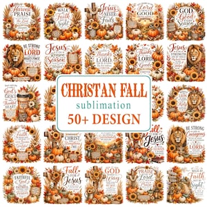 Christian Fall PNG Bundle 50+ Designs, Fall for Jesus PNG, Christian Thanksgiving Sublimation, Faith Quotes Autumn PNG, Bible Verse Bundle,