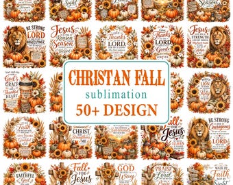 Pacchetto PNG autunnale cristiano con oltre 50 design, Innamorati di Gesù PNG, Sublimazione cristiana per il Ringraziamento, Citazioni di fede autunnali PNG, Pacchetto di versetti biblici,