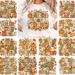 Fall PNG Bundle 28, Cute Pumpkin PNG, Coquette Fall PNG, Autumn Sublimation Bundle, Pumpkin Patch Png, Cozy Fall, Fall Shirt Png image 1