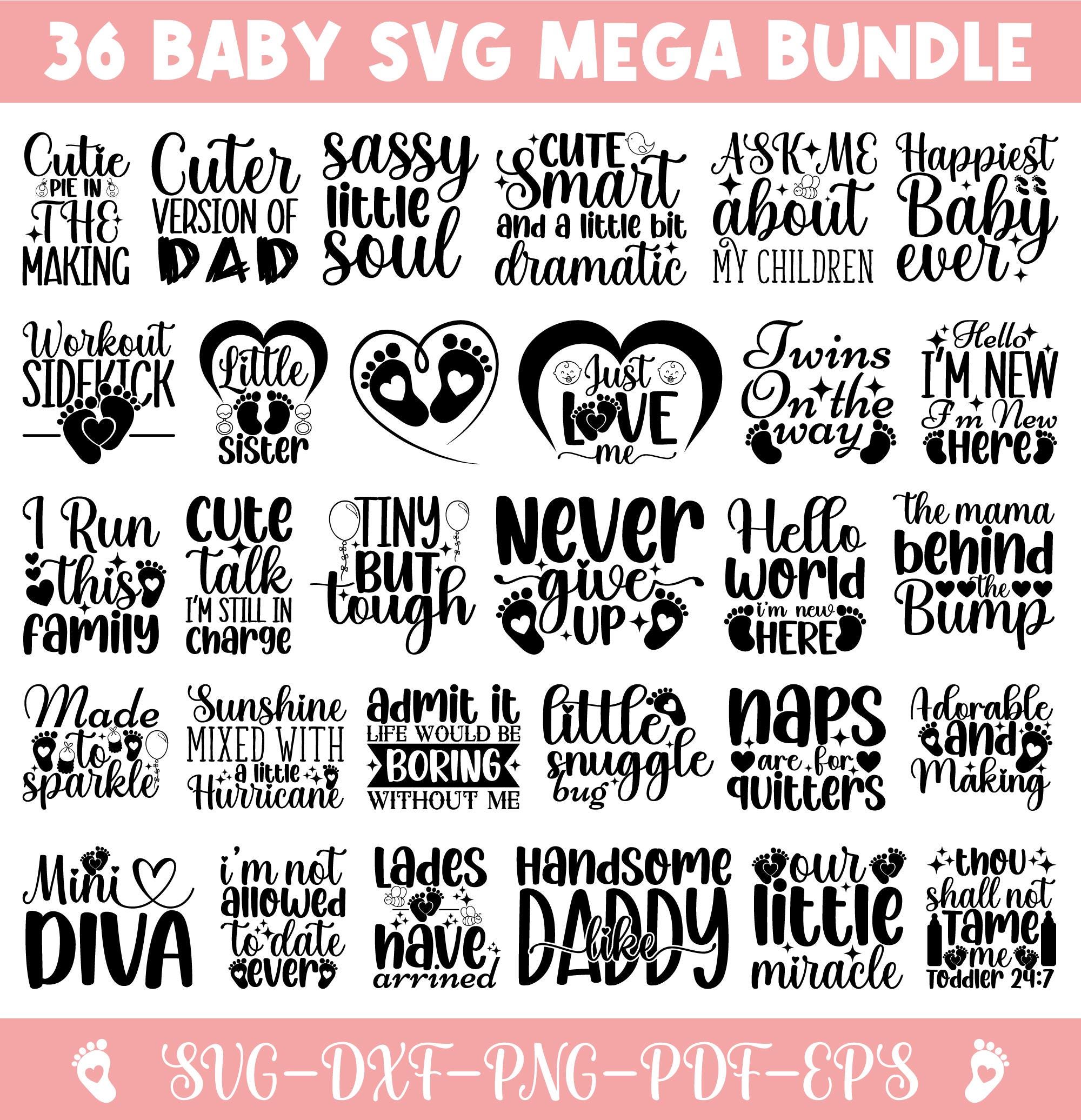 Baby SVG Bundle – Funny Baby Quotes SVG Files for Onesies & Shirts ...