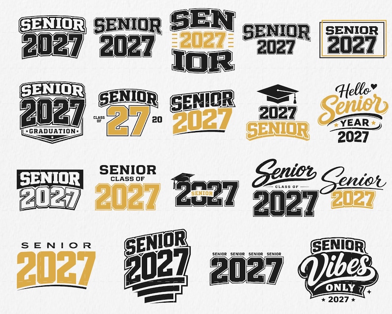 Class of 2027 SVG Bundle, Senior 2027 Cut Files, Graduation SVG, Senior ...