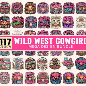Western PNG Bundle 117 Designs, Retro Western Sublimation, Cowgirl Cowboy PNG, Howdy Rodeo Shirt Design, Country Western, Digital Download