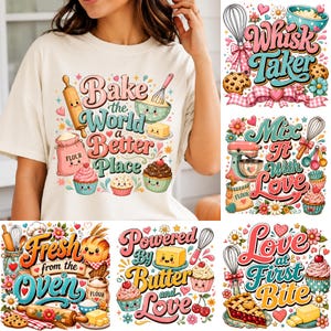 Baking PNG Bundle, Cute Baker Sublimation, Kitchen Quotes, Bakery Shirt Design, Baking Gift, Apron PNG, Kitchen Decor Gift, Instant Download