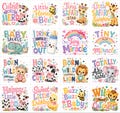 Baby Animal PNG Bundle, Cute Baby Sublimation Png, Funny Baby Quotes, Baby Onesie Png, Nursery Decor Png, Toddler Shirt Design, Baby Shower product logo