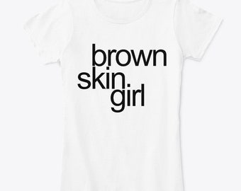 Beautiful Brown Skin Girl Women's White T-shirt