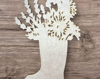 Rainy Daisies  Cutout | Chalk Couture Size B Transfer Blank Unfinished MDF Craft Shape | Paintable Door Decor