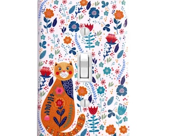 Whimsical Cat Light switch, Cat light switch, bedroom decor, Rocker cover, toggle switch, cute kitty cat,  double switch, Lilys Nursery Shop