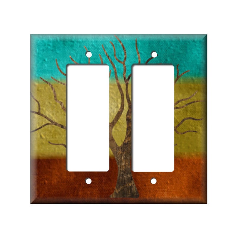 Tree of Life Light Switch Cover, Natural Earth Tones Wall Plate, Tree Rocker Decor Cover, Electrical Outlet, Single Toggle, Double switch Double Rocker