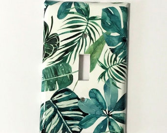 Tropical Plants switch Cover, Tropic Switchplate, summer decor,  Rocker Cover, Double switchplate, GFI Cover, Triple Switch, Beach home