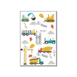 Dump Trucks Switchplate Cover / Automobile theme / Boys Nursery / Single Toggle Switch / Boys room trucks / Electrical Outlet / Cars decor