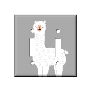 Llama Switchplate Cover, Llama Baby Nursery, Light switch covers, Llama Rocker Cover, Double Toggle Switch, Navy Bedroom Decor, Alpaca Art