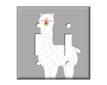 Alpaca No Prob-llama and Cactus Double Toggle Switch Wall Plate Fashion Light Switch Cover Decorative Outlet Cover Wall Plate for Office Home Decoration Alpaca No Prob-llama and Cactus Double Toggle Switch Wall Plate Fashion Light Switch Cover Decorative Outlet Cover Wall Plate for Office Home Decoration