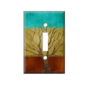 Tree of Life Light Switch Cover, Natural Earth Tones Wall Plate, Tree Rocker Decor Cover, Electrical Outlet, Single Toggle, Double switch Single Switch