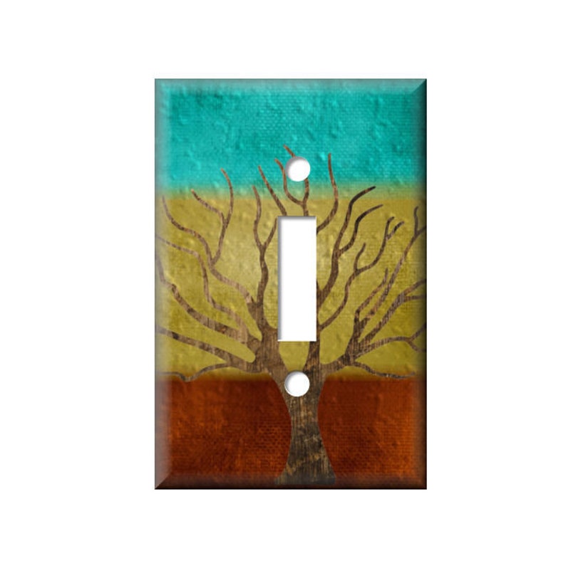 Tree of Life Light Switch Cover, Natural Earth Tones Wall Plate, Tree Rocker Decor Cover, Electrical Outlet, Single Toggle, Double switch Single Switch