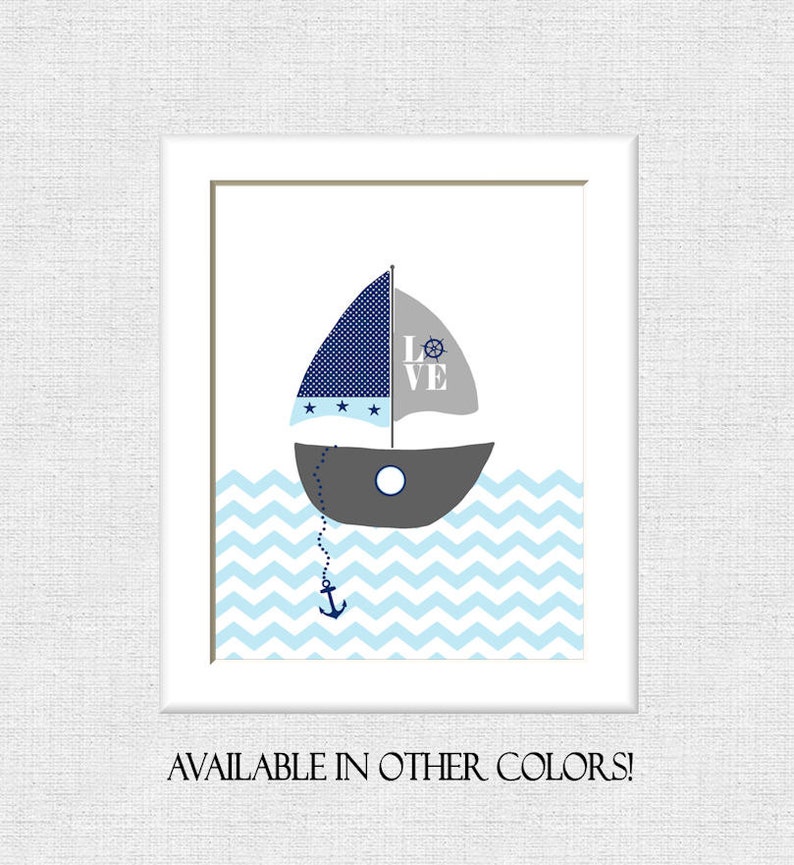 Nautical Nursery Art / Nautical Nursery Prints / Whale Nursery Etsy
