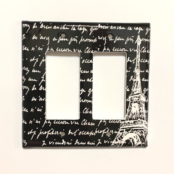 Double Light Switch Cover / Eiffel Tower Switchplate / Single Switchplate / Electrical Outlet Cover