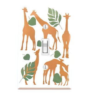 Giraffe Light Switch Cover, Safari Switchplate, Wild Animal switchplate, Safari Giraffe outlet cover, Lion rocker cover, Lily&#39;s Nursery Shop
