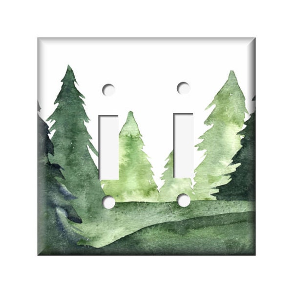 Watercolor Tree Light switch Cover, Switchplate cover Tree, Tree Rocker Cover, Double switchplate, Nursery decor, GFI Cover, Landscape Art