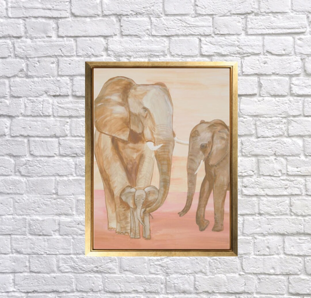 Girl Nursery Elephant Decor Elephant Family Print Print From Etsy