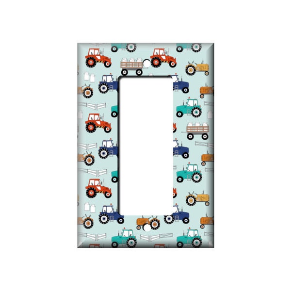 Farm Tractor Switchplate Cover / Country boy theme / Boys Nursery / Single Toggle Switch / Boys room trucks / Electrical Outlet / Cars decor