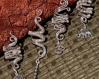 Wire wrapped hair cuffs/jewelry.