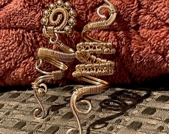 Wire wrapped hair jewelry