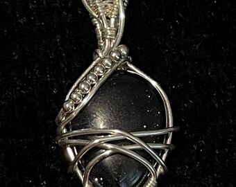 Tear drop blue sunstone pendant