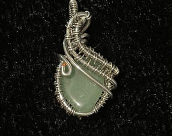 Small adventurine wire wrapped stone