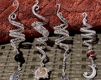 Wire wrapped hair jewelry