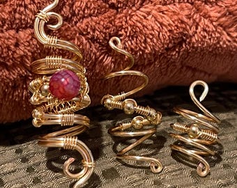 Wire wrapped hair jewelry