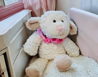 Sweet LAMBY! Cute and usefull! This is a stash jar stuffie plushie with a little hidden hidey secret plastic jar inside! Look how it opens!