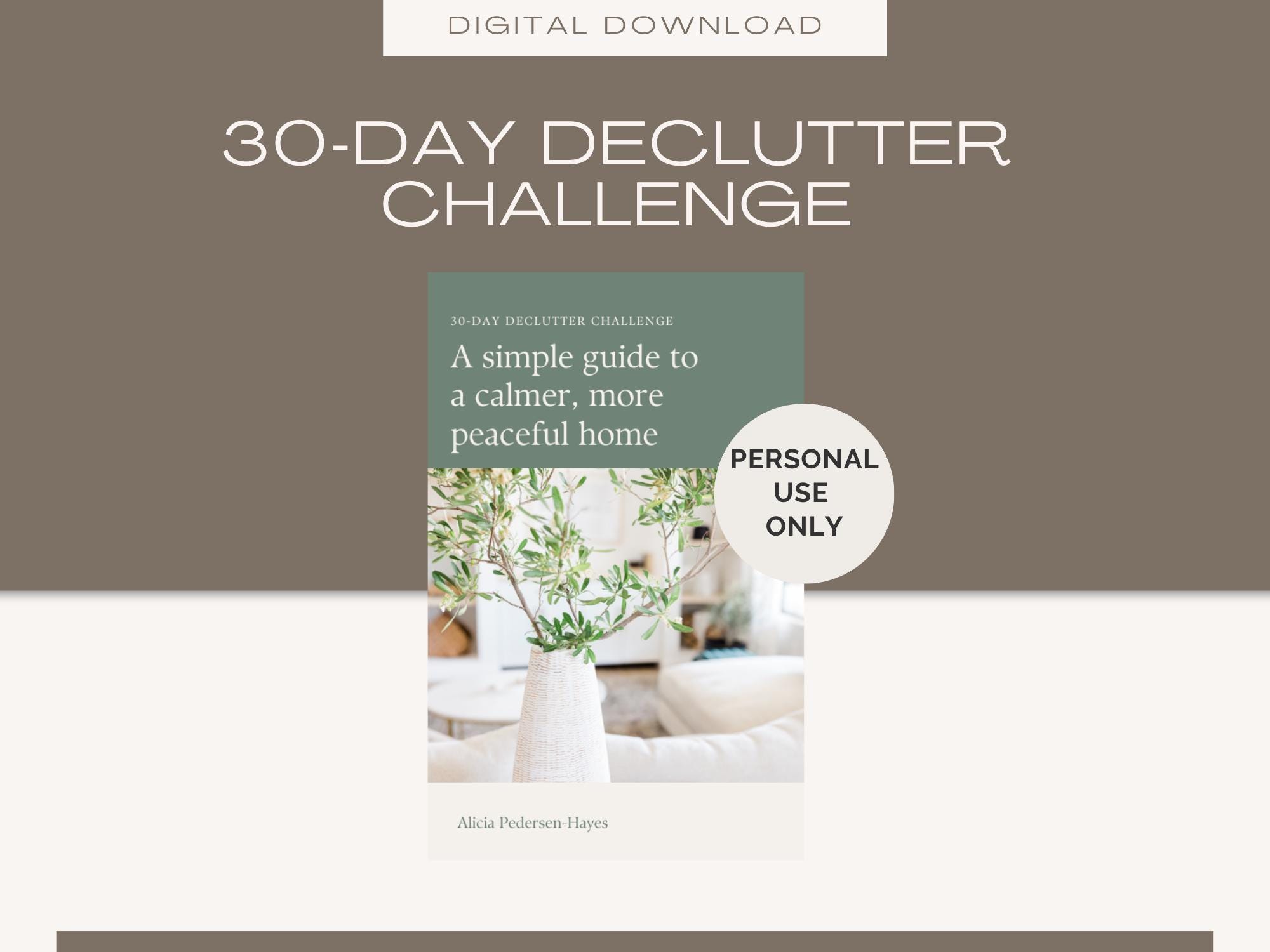 30‑day Declutter Challenge Printable | Home Organization Workbook ...