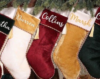 Personalized Velvet Christmas Stocking: Custom Monogrammed Holiday Decor